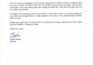 Appreciation letter from SOS (Sept 2009)