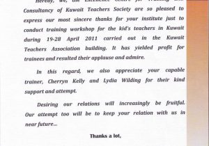 SE Certificate of Appreciation Kuwait TS-AC  (April 2011)
